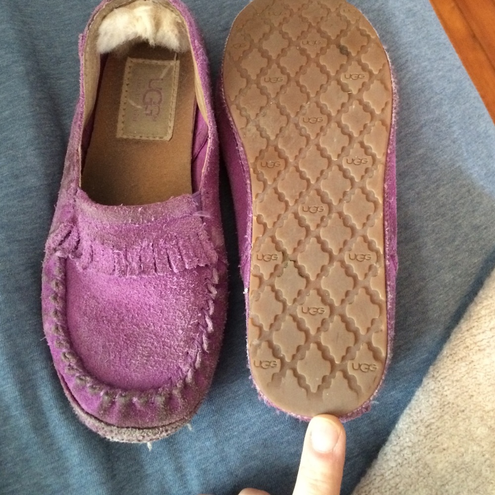 Purple UGG moccasin girls 13